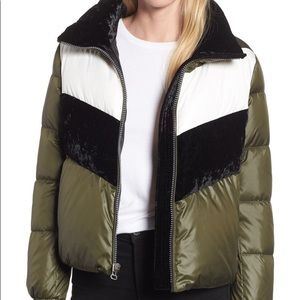 Marc New York Chevron Stripe Puffer Coat